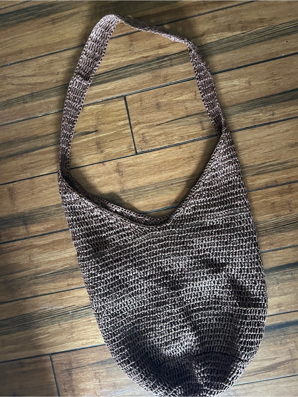 Zara Vintage brown crochet hobo bag